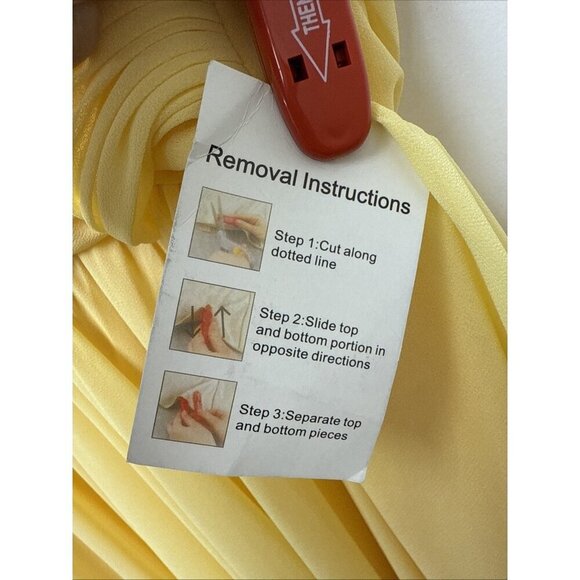 New MAC DUGGAL Size 18 Evening Gown Yellow Chiffon Sleeveless Wrap Formal Dress - Picture 7 of 16